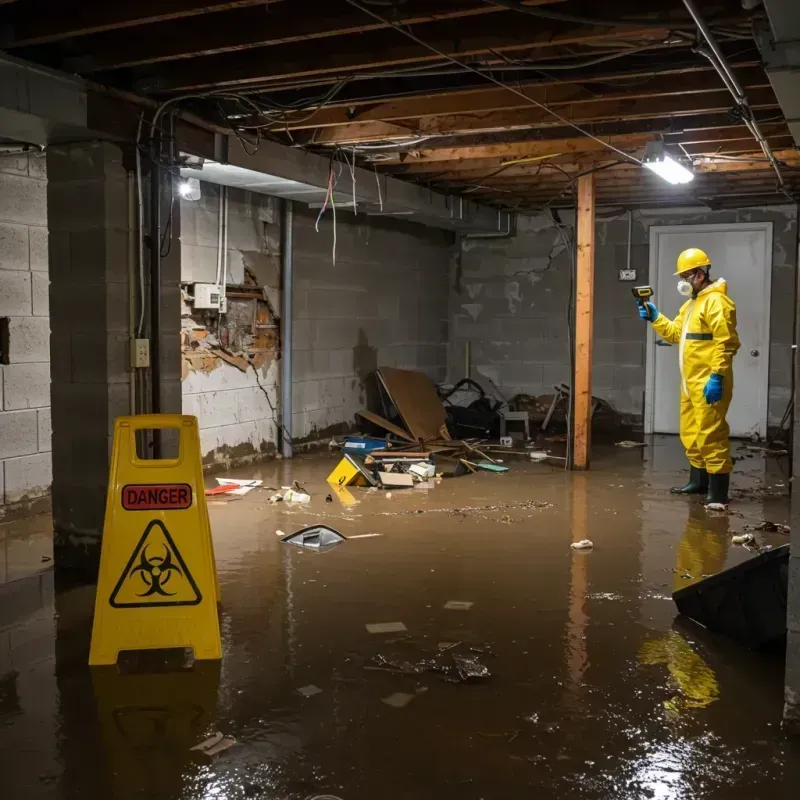 Flooded Basement Electrical Hazard in Lillington, NC Property