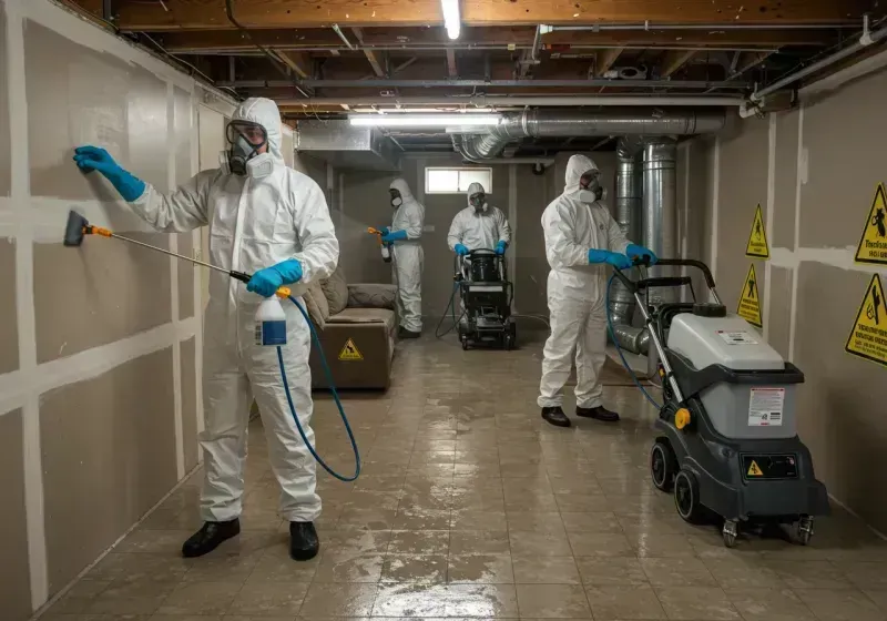 Basement Moisture Removal and Structural Drying process in Lillington, NC